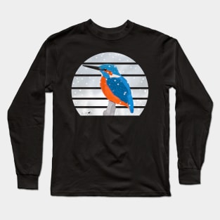 Kingfisher Winter Snow Bird Watching Birding Ornithologist Gift Long Sleeve T-Shirt